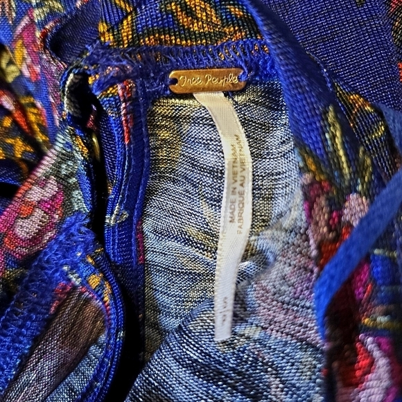 Free People Top Dock Street in Blue Combo size small - Picture 9 of 12